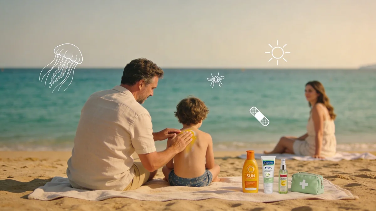 Pharmacie à Fréjus conseils pour coups de soleil, piqûres de méduse et moustiques pour vacanciers sur la plage