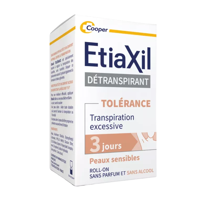 Etiaxil détranspirant tolérance 3j ours